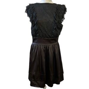 Elegant Black Lace Ruffles Dress No Size
